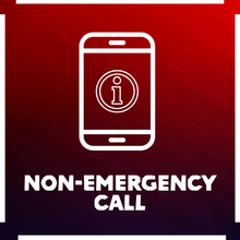 A non-emergency call icon with a cell phone on a red background.