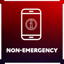 A non-emergency call icon with a cell phone on a red background.