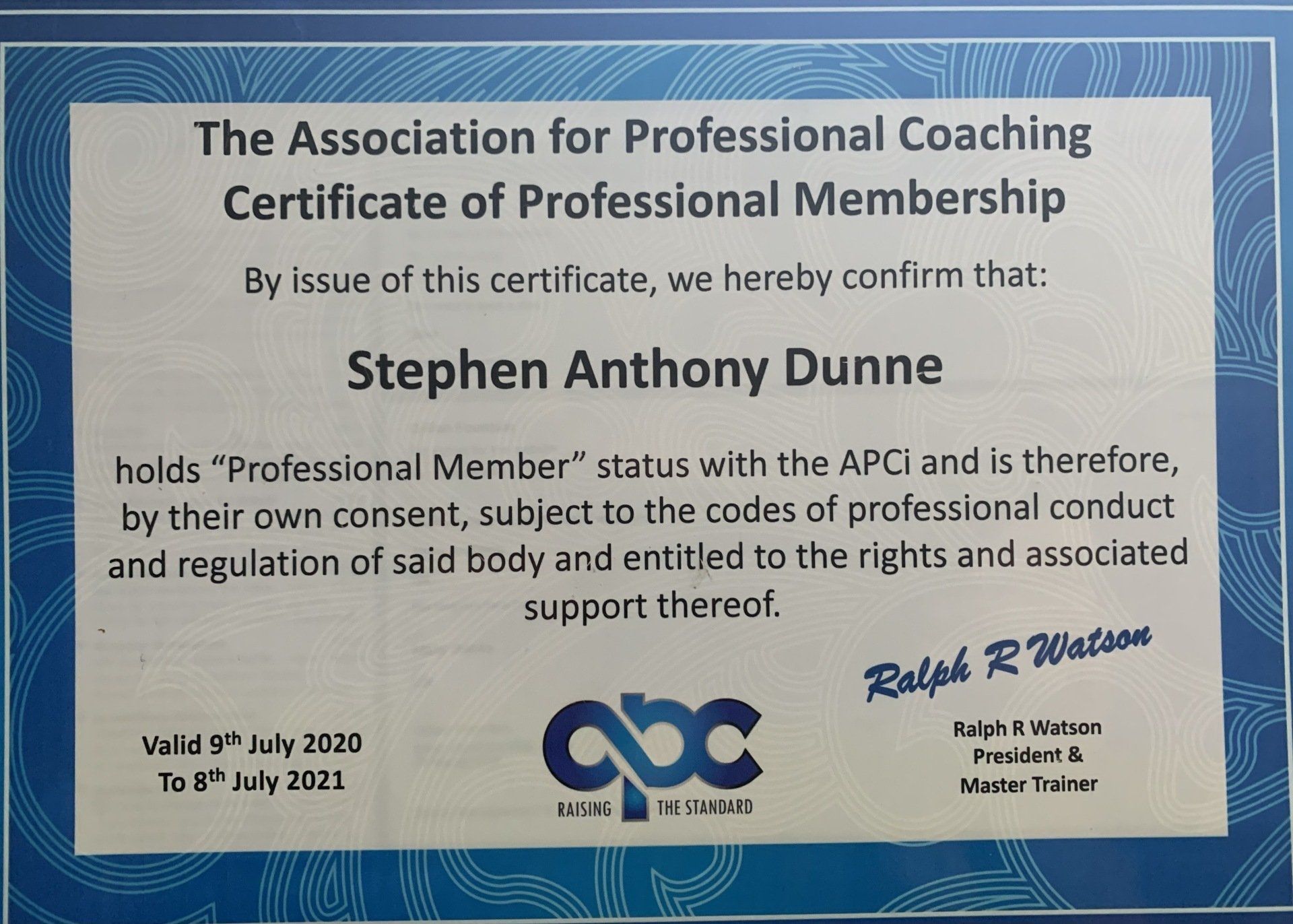 APC Certificate