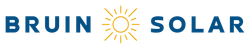 A blue and yellow logo for bruin solar