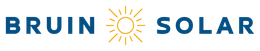 A blue and yellow logo for bruin solar