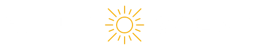 A yellow bruin solar icon of a sun with rays coming out of it on a white background.