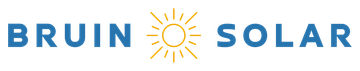 A blue and yellow logo for Bruin Solar
