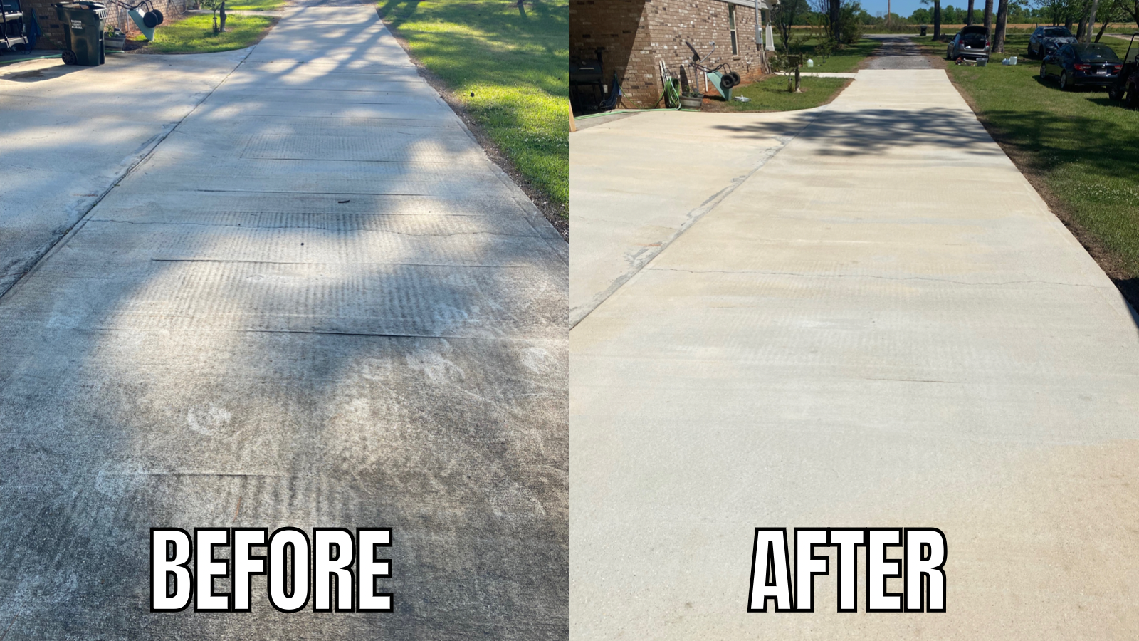 Pressure wash driveway