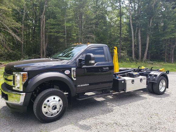 Dumpster Services — Truck of Dumpster with White Box in Glen Spey, NY