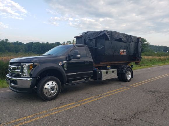 Dumpster Truck — Truck with Dumpster in Glen Spey, NY
