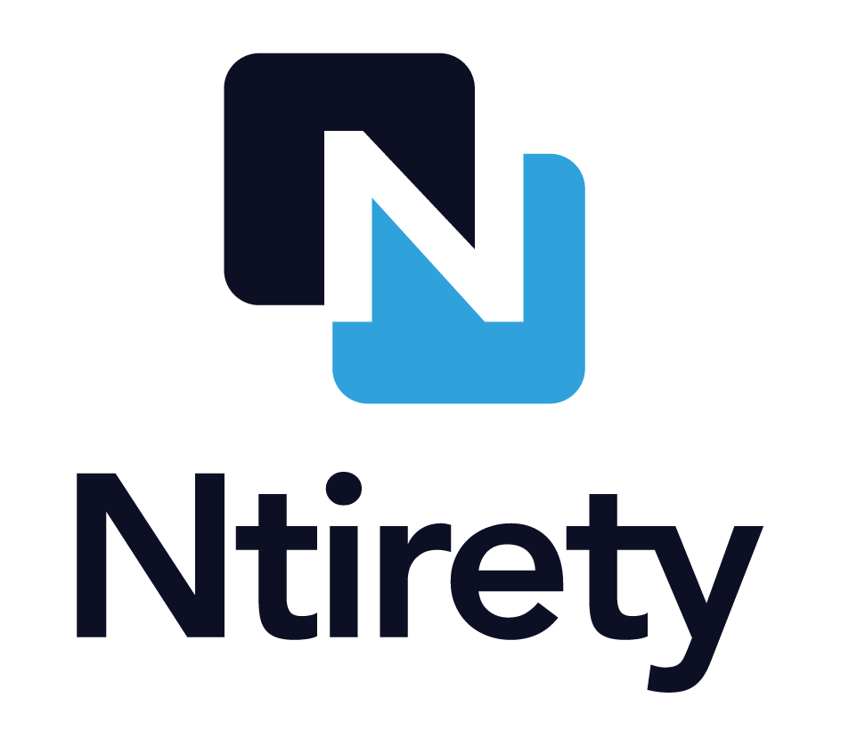 The ntirety logo is a blue and black logo with a n on it.