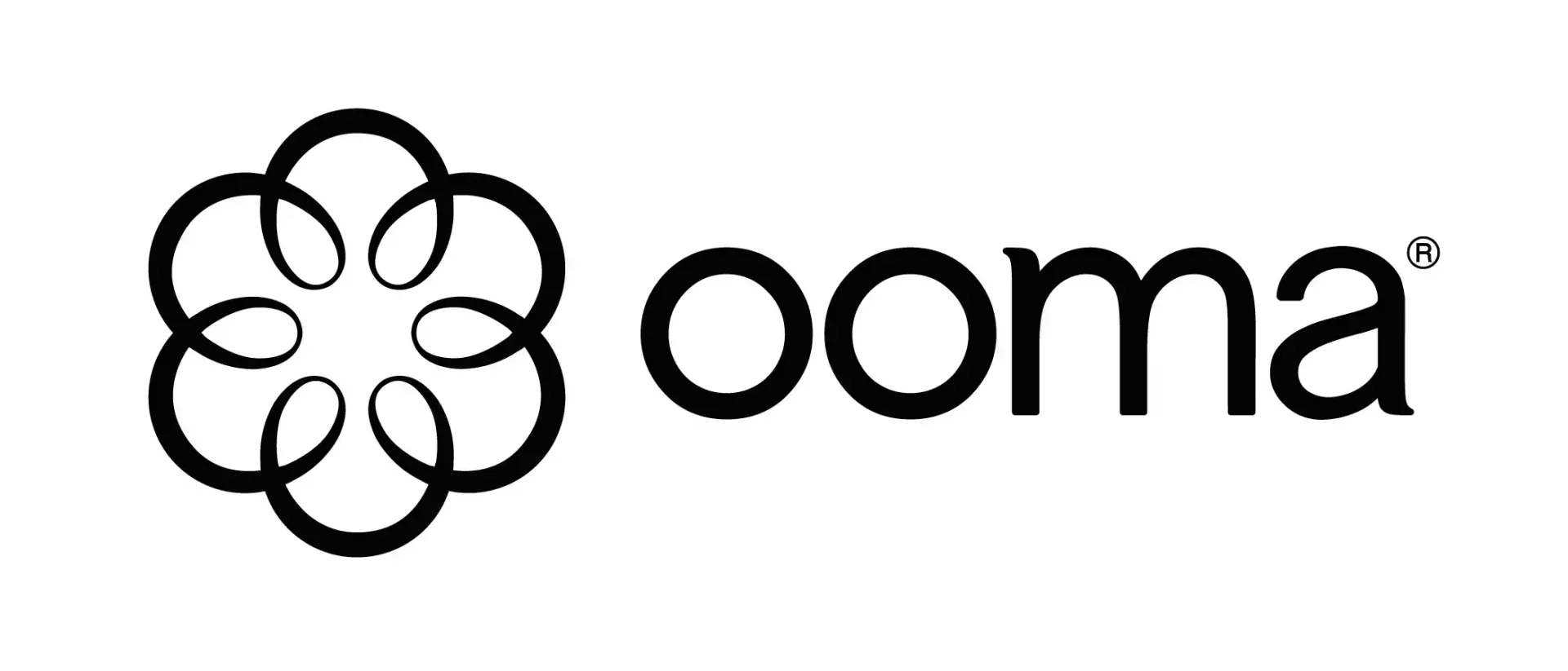 A black and white logo for a company called ooma.