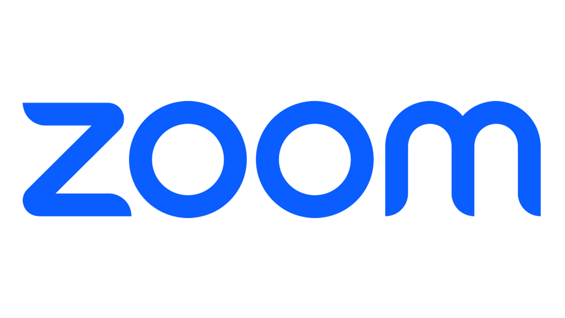A blue zoom logo on a white background.