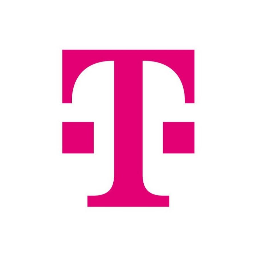A pink t-mobile logo on a white background.
