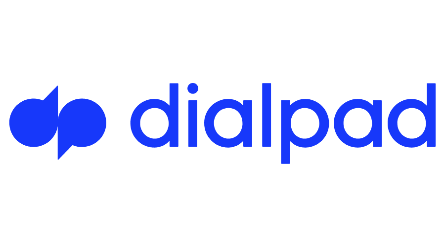 The dialpad logo is blue and white on a white background.