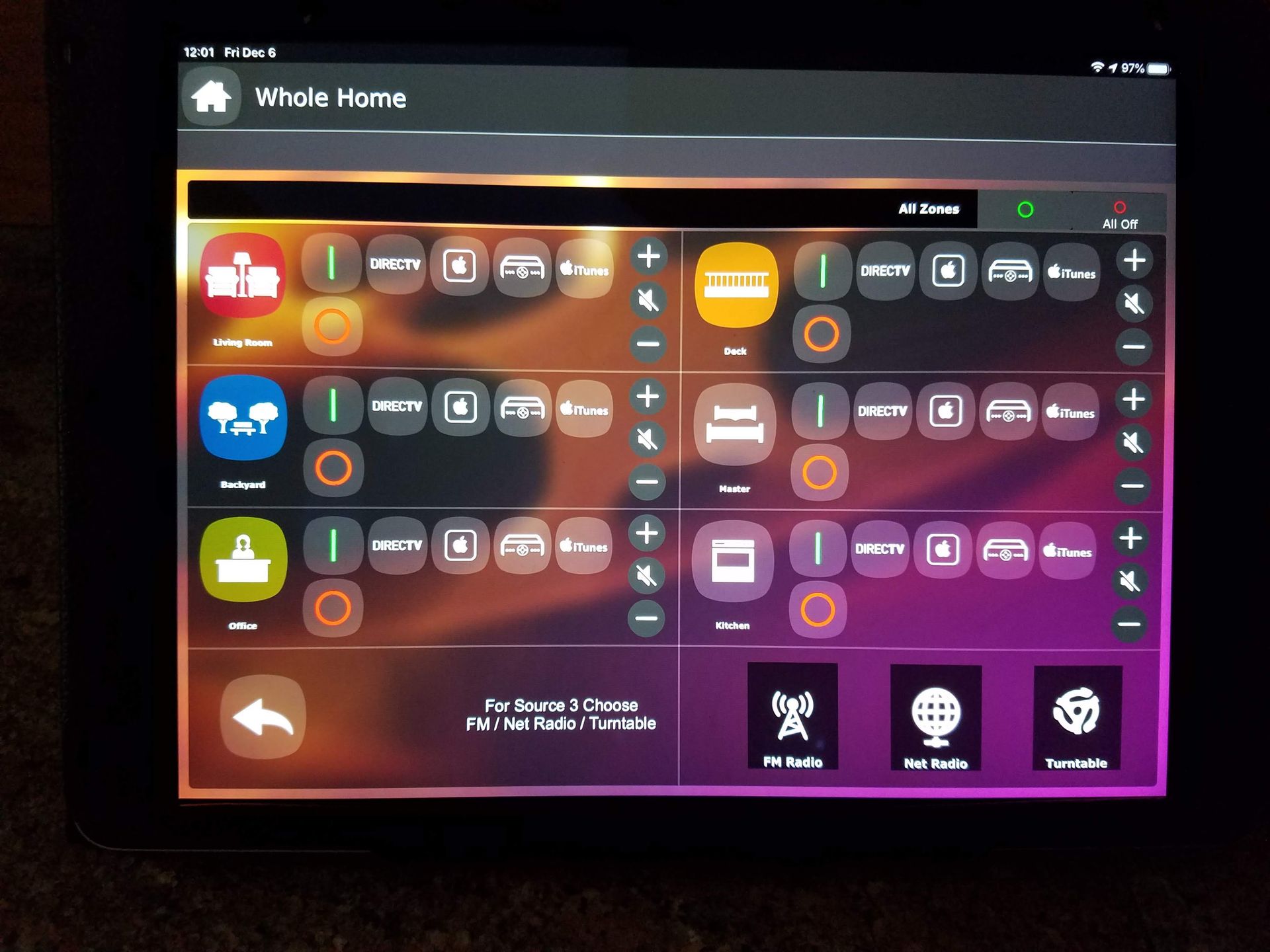 A tablet with a screen that says wide home on it