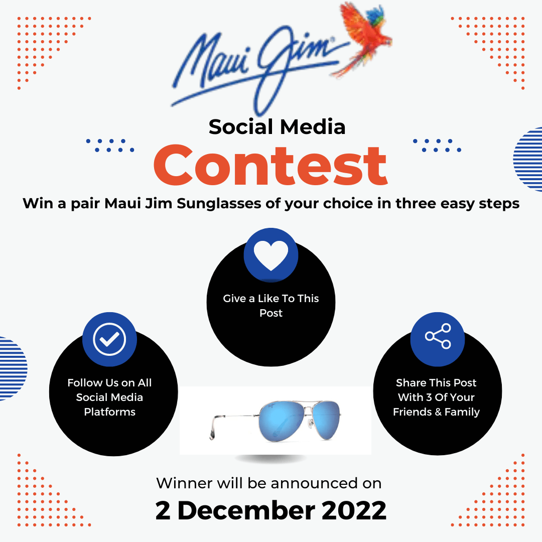Maui jim social media contest win a pair maui jim sunglasses of your choice in three easy steps