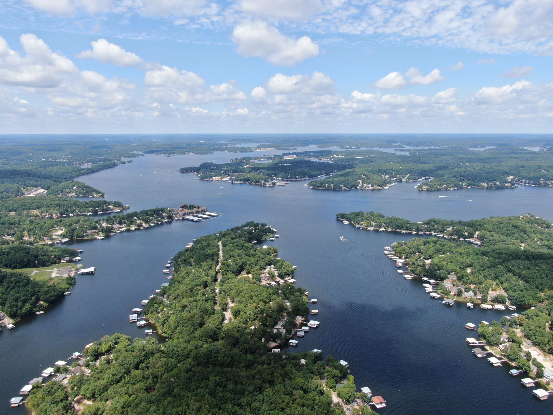 aerial view of lake of the ozarks