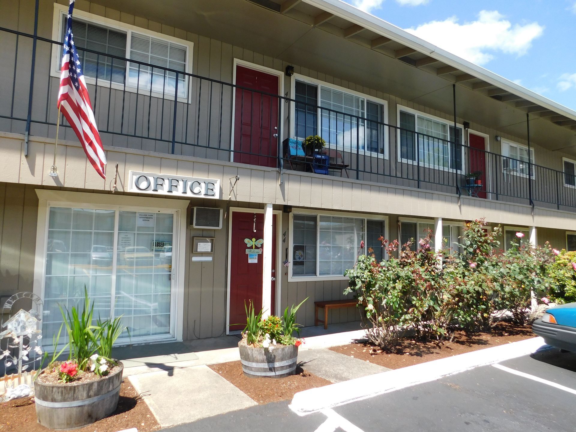 Apartment building exterior with 
