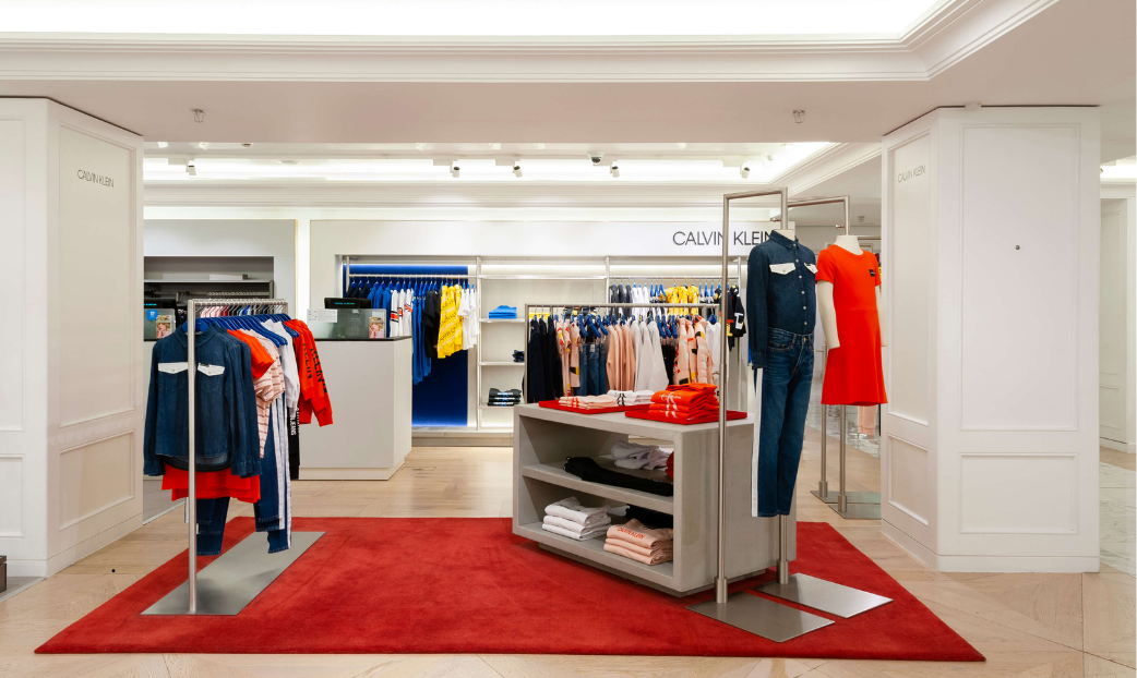 Designing and installing shop counters - Calvin Klein, Harrods
