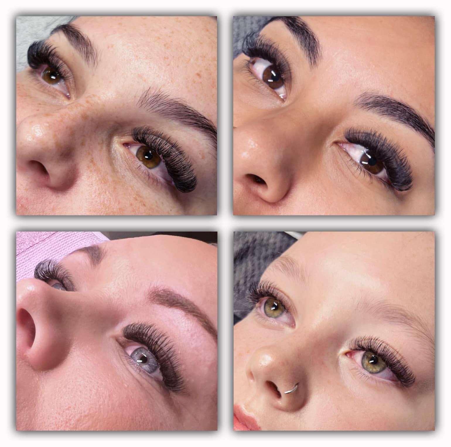 before and after view of eye lashes