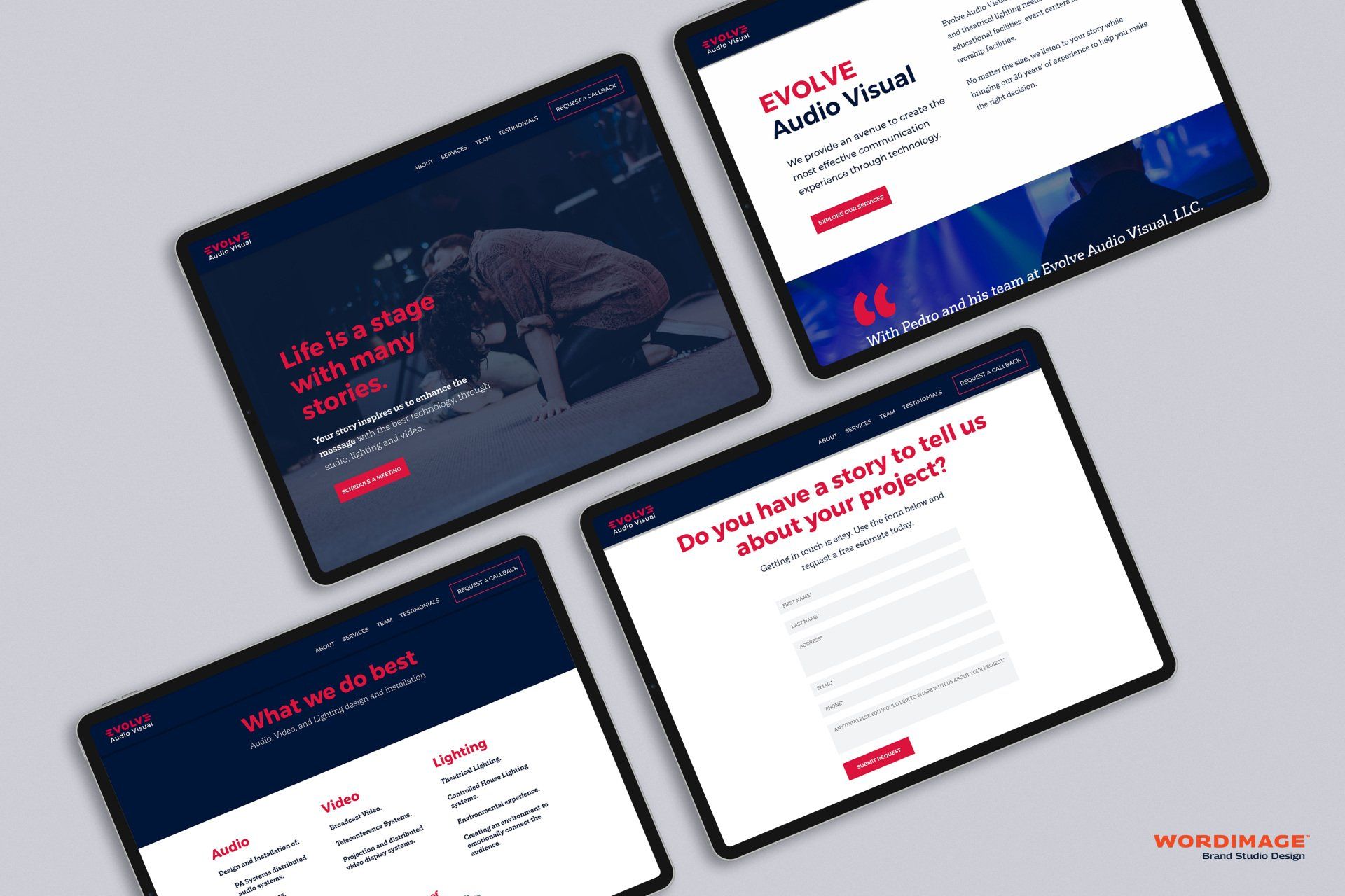 A tablet with a website on it is sitting on a table.