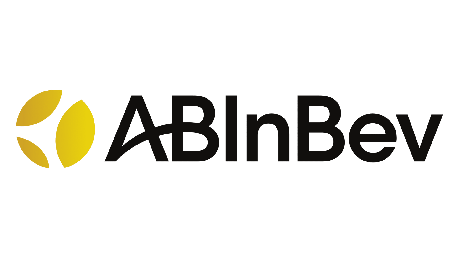 Il logo di abinbev è giallo e nero con un cerchio giallo al centro.