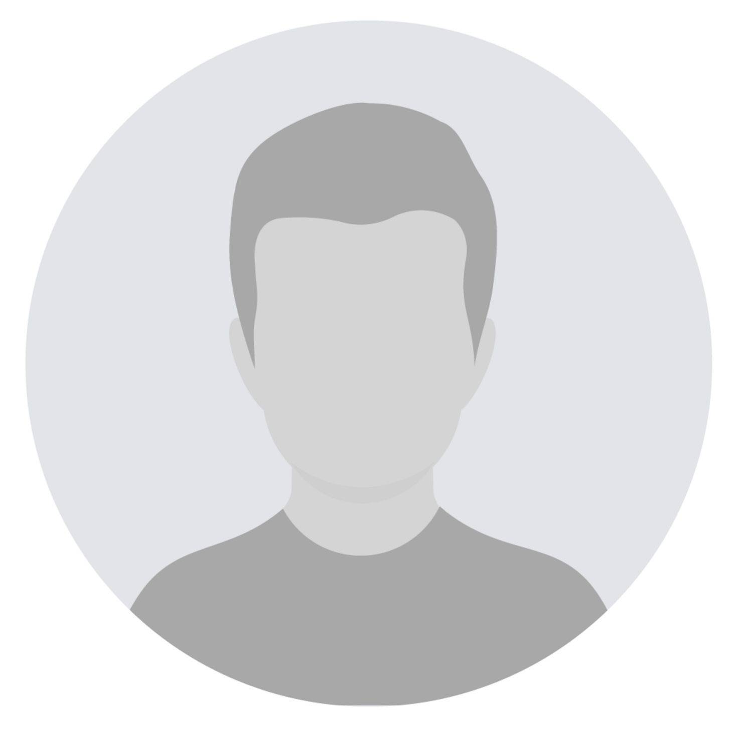 A grayscale silhouette of a person, head and shoulders, in a light gray circle.