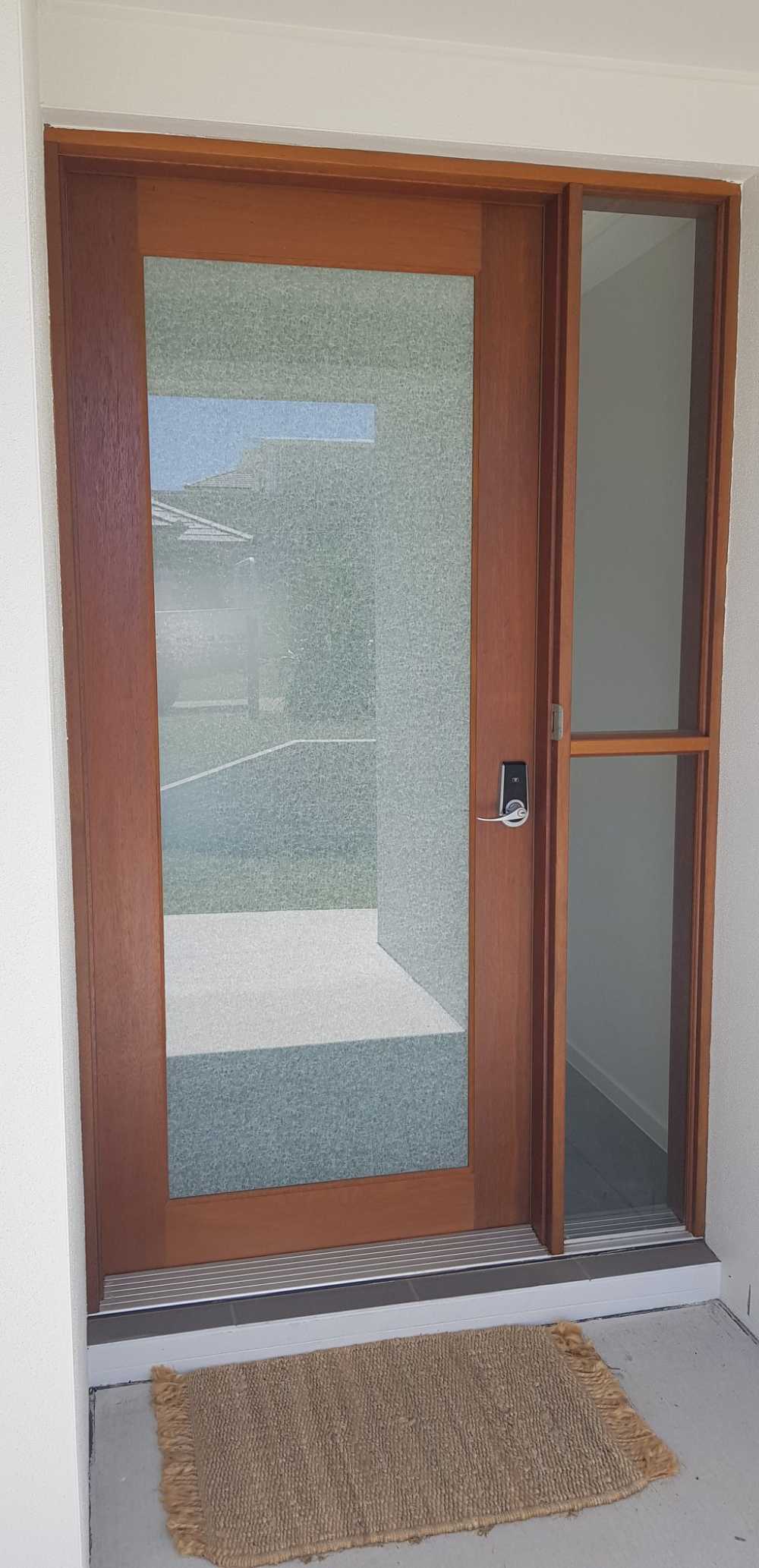 Front Door With Etch Panelling — Premium Window Films in South Lismore, NSW