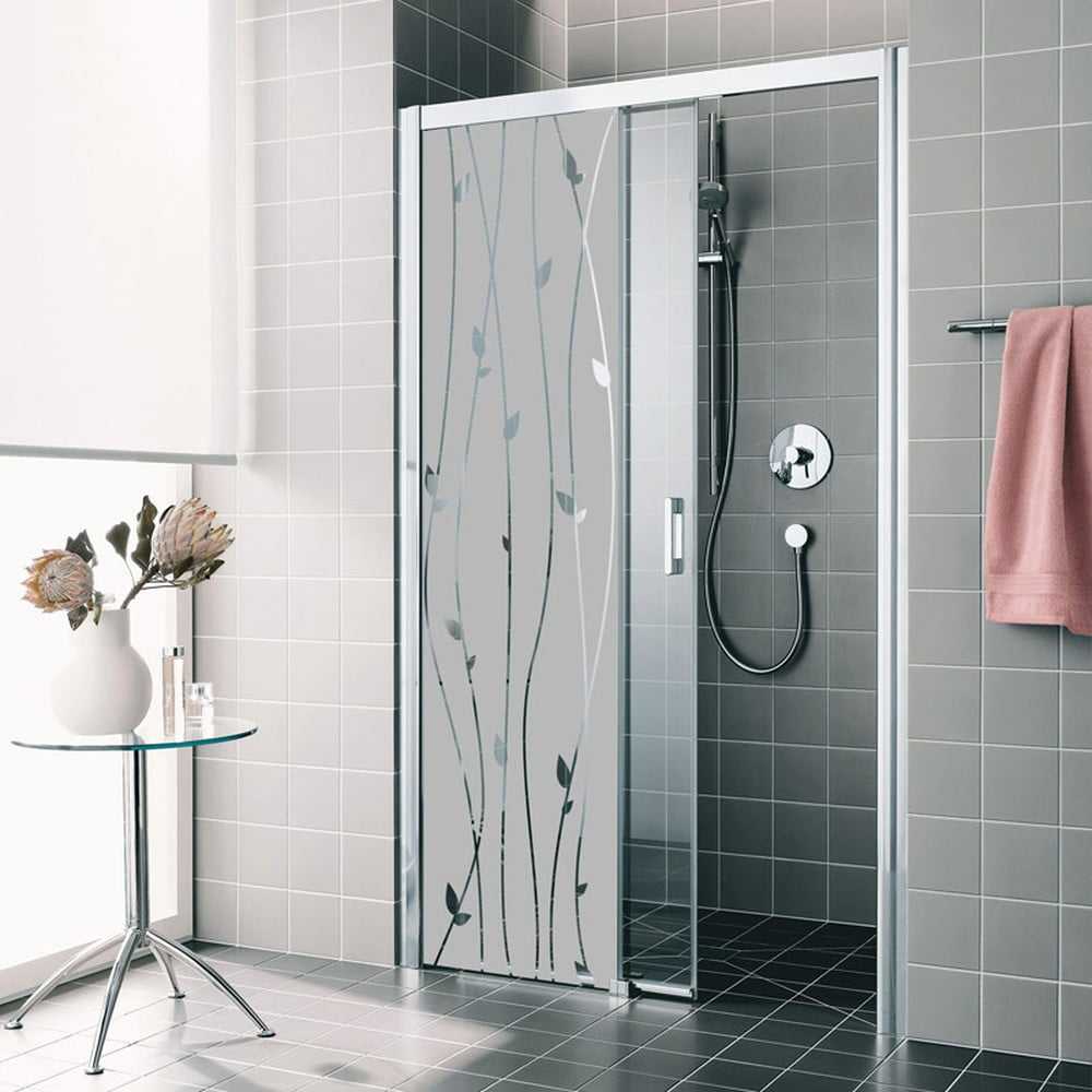 Shower Door With Frosted Film — Premium Window Films in South Lismore, NSW