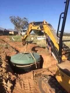 New home plumbing dubbo - A new water tank being installed