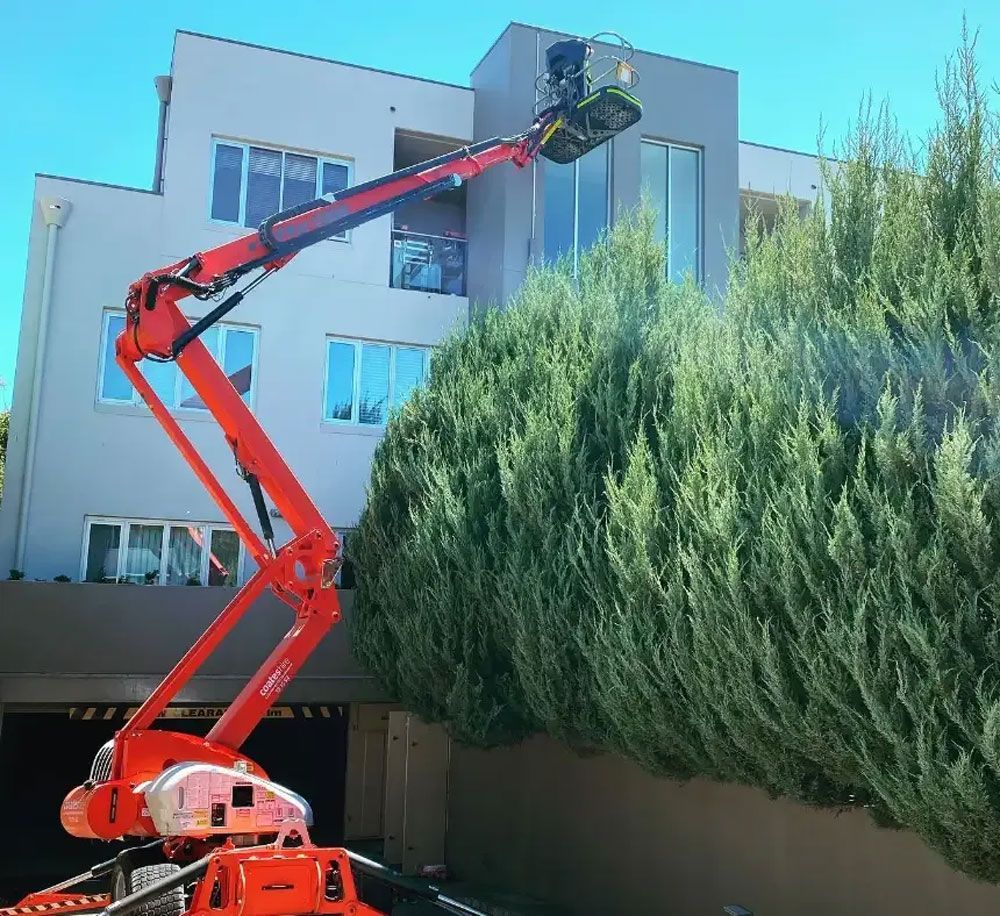 Commercial Electricians Using Lift For Electrical Work