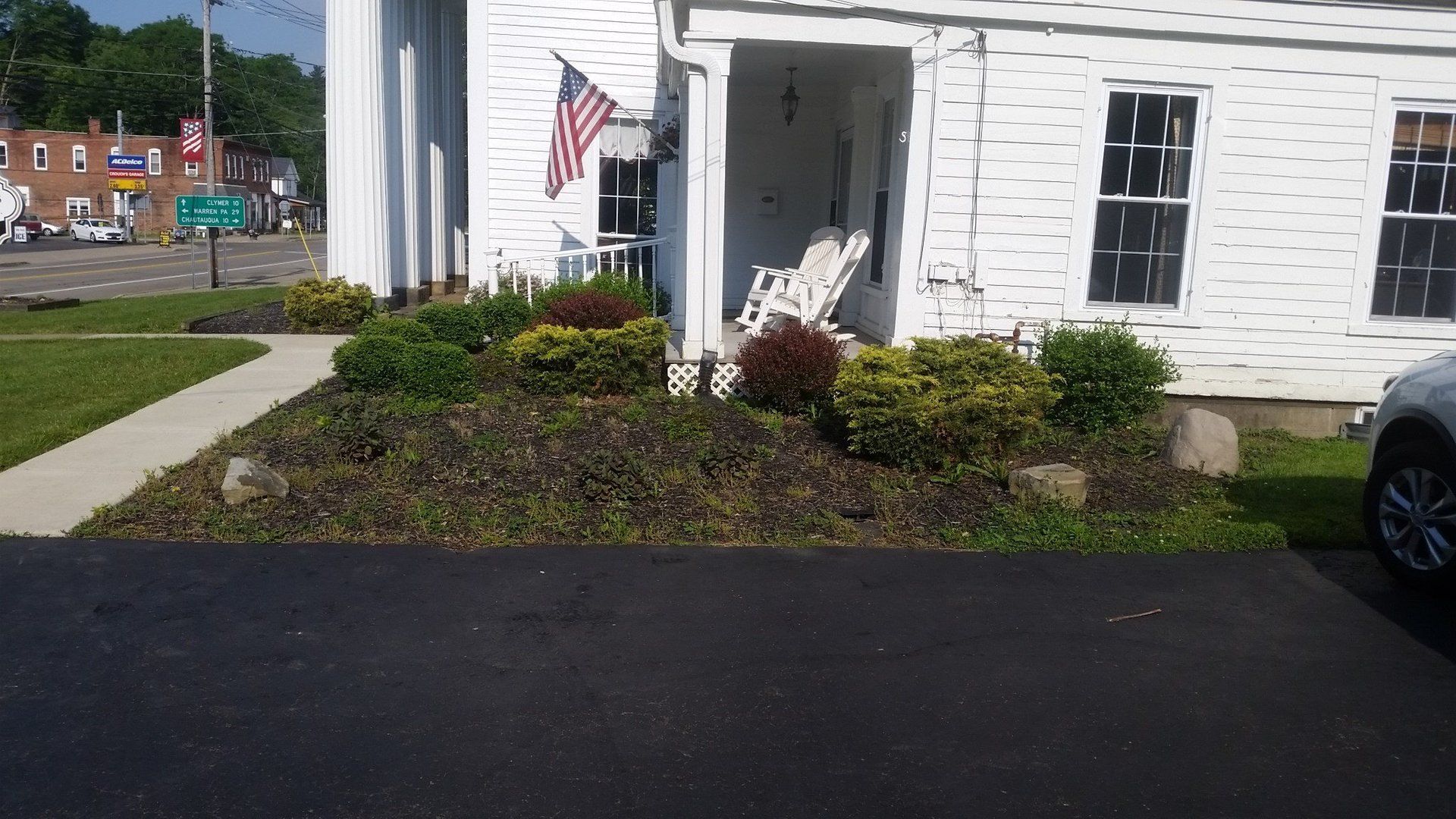 shrubs in landscaping in front of business