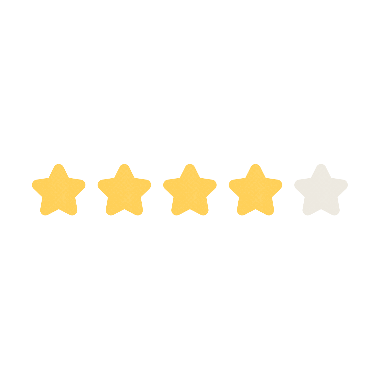 A row of yellow stars on a white background.