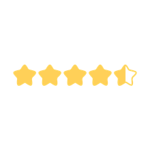 A row of yellow stars on a white background.