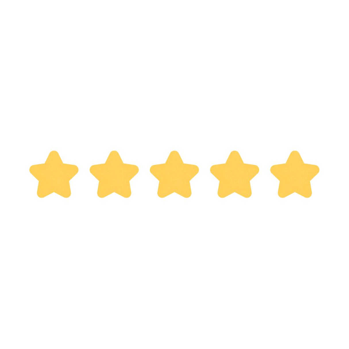 A row of yellow stars on a white background.
