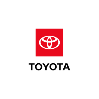 The toyota logo is in a red square on a white background.