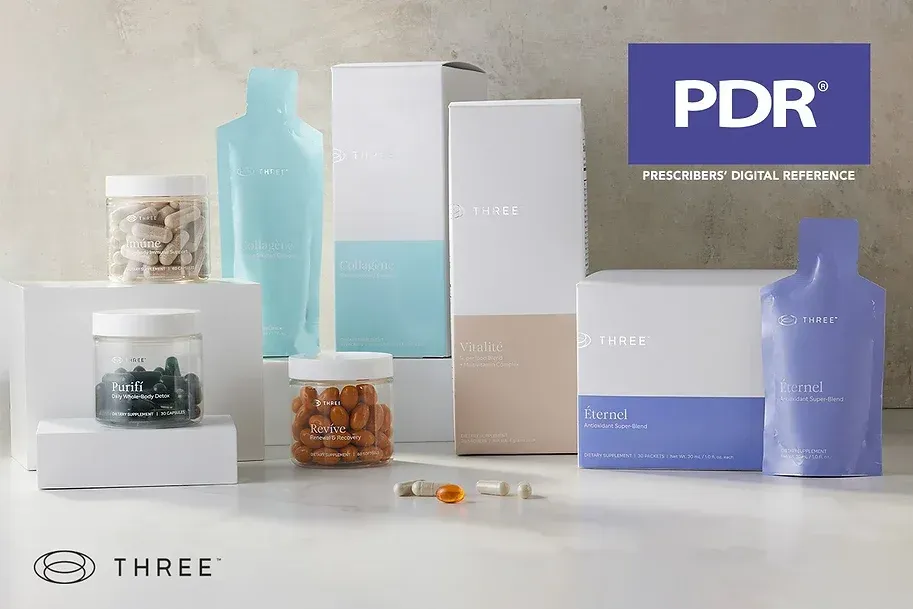 The Prescribers’ Digital Reference (PDR) is the go-to source for medical professionals and patients to obtain information regarding prescription drugs and a small number of nutraceutical products that can promote health.
Having all of THREE’s phytonutrient-curated products in the PDR are a game changer! Only 20 or so supplement companies out of many thousands are accepted into the PDR, as the acceptance process is rigorous and the standards are extremely high. 
One example is the PDR does not accept companies with white labeled products, which most supplement companies have.  
Our unique phytonutrient curated blends, Cellular Absorption Technology, third-party testing, and clinical data are some of the reasons THREE’s products were accepted into the PDR.