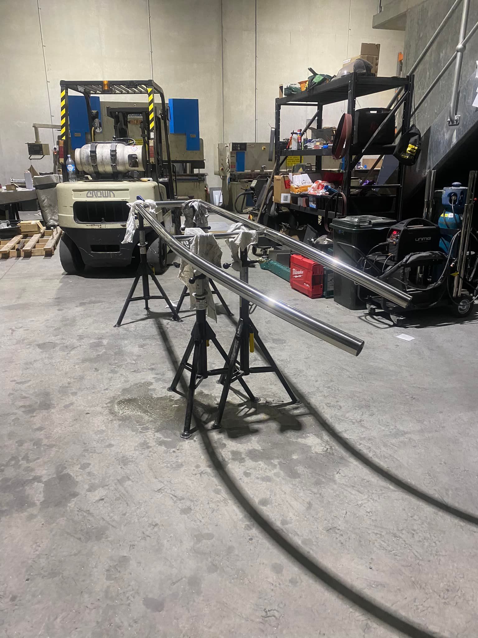 A Stainless Steel Tank is Sitting on Top of a Metal Table — EB Metalworks in Somersby, NSW
