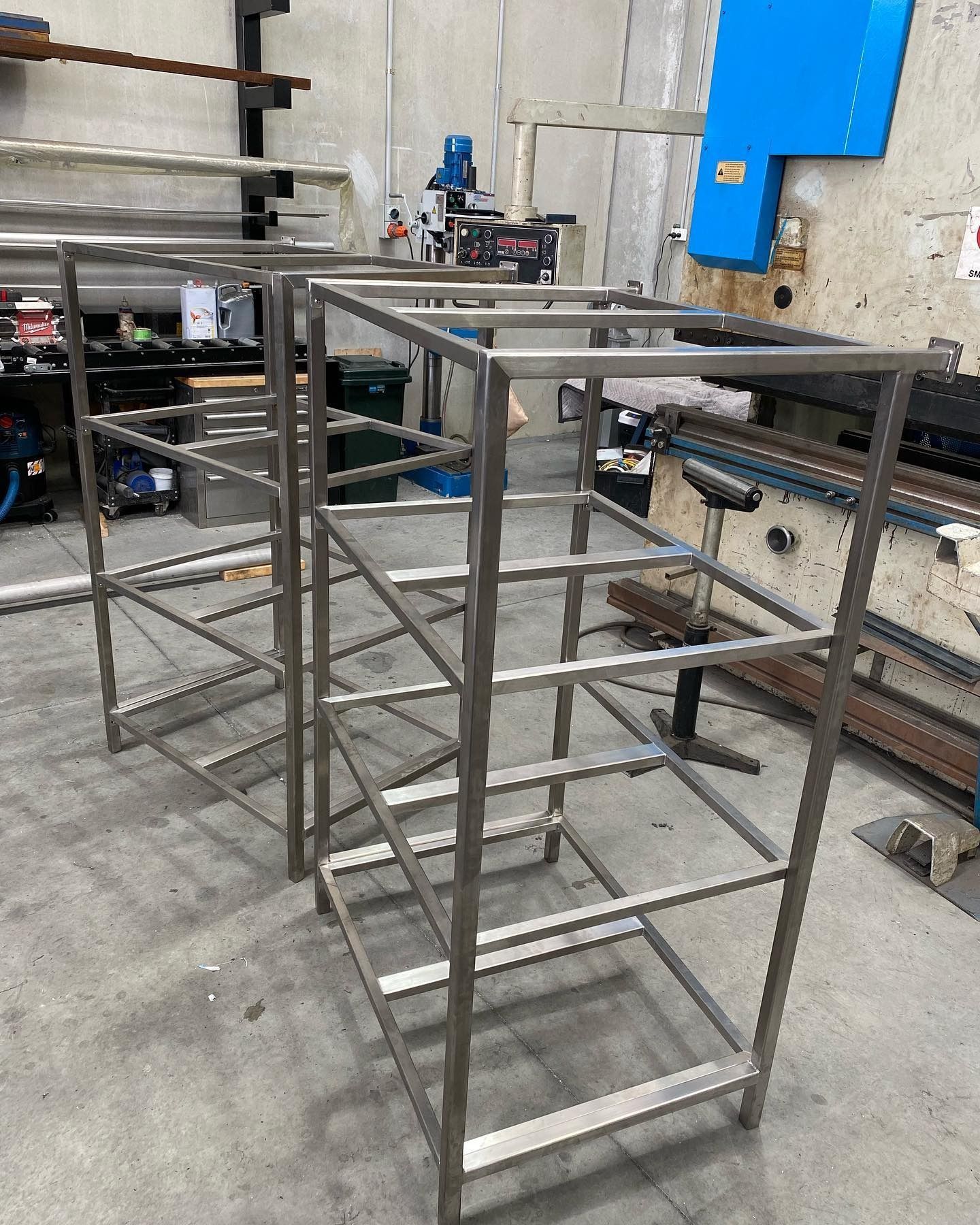 Two Metal Shelving Frames Stand