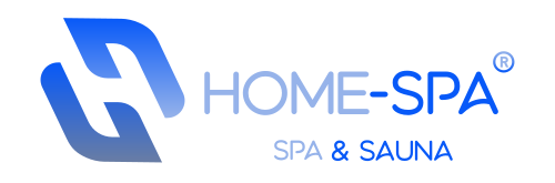 Le logo du magasin Home Spa dans le Haut Rhin est bleu et blanc sur fond noir. logo du magasin Home Spa Jacuzzi dans le Haut Rhin bleu et bleu claire sur fond Noir
