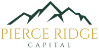 A pierce ridge capital logo with a mountain in the background.