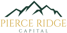 A pierce ridge capital logo with a mountain in the background.