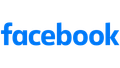 Facebook logo in blue text on a white background.
