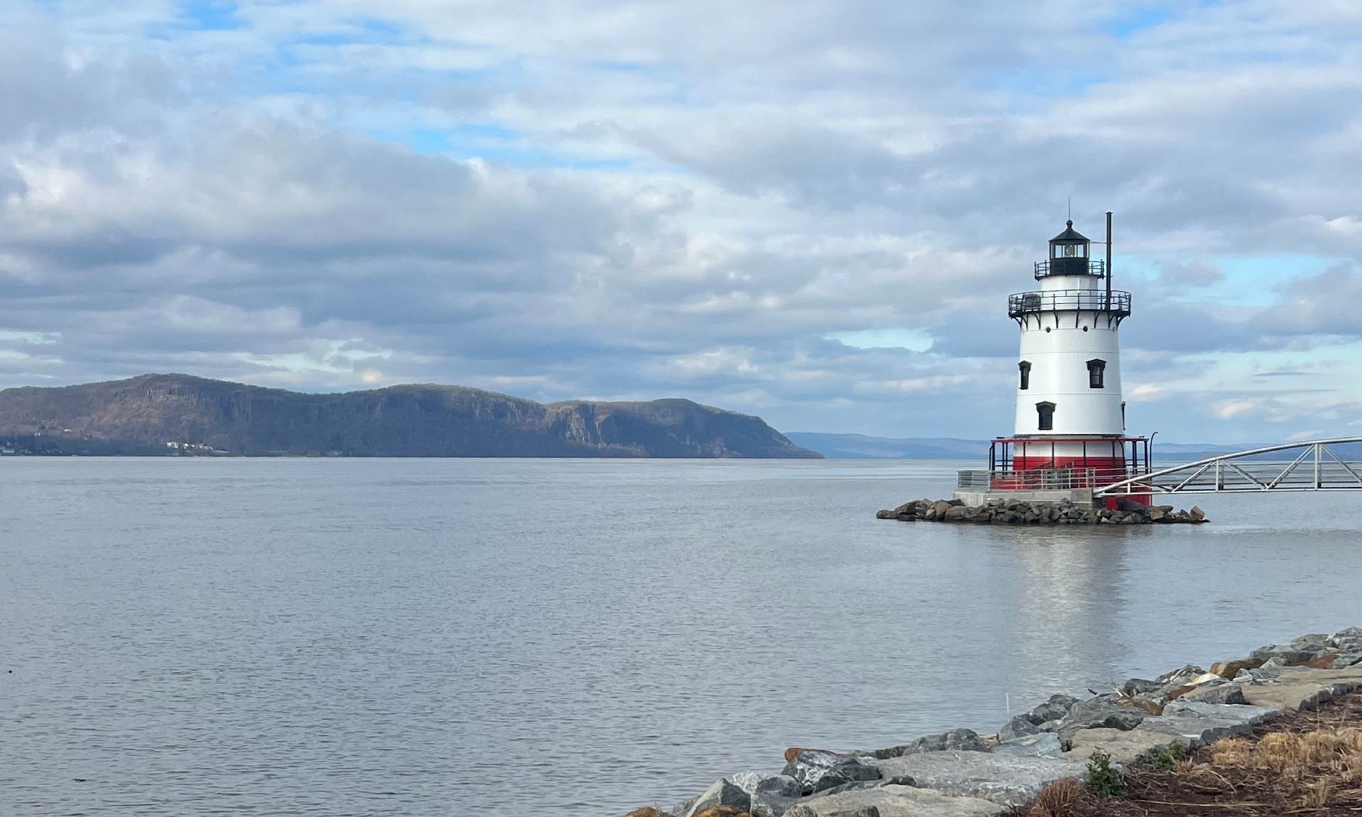 Photo of Hudson river, lighthouse, near Tarrytown