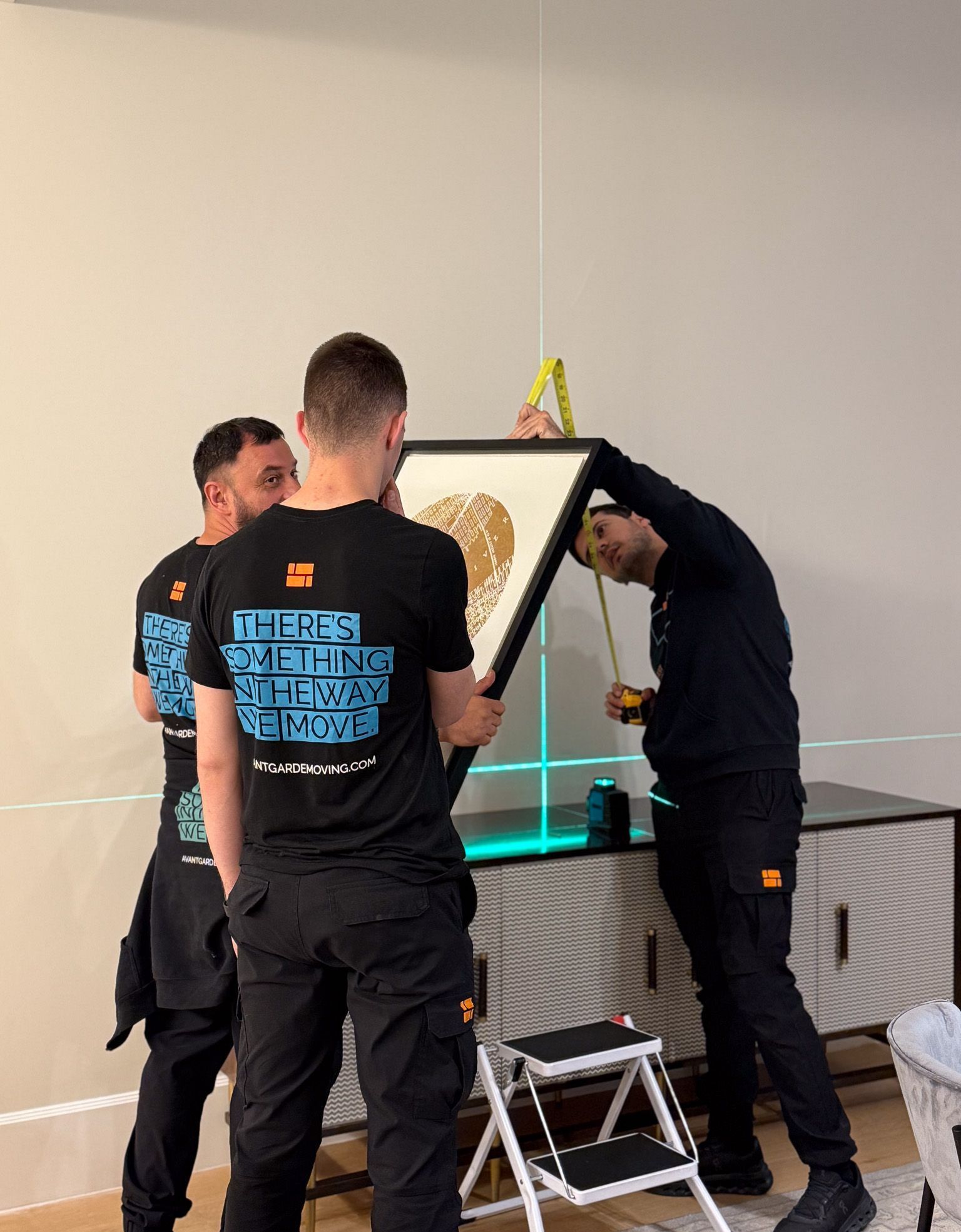 Avant-Garde Moving fine art movers carefully measure before every installation