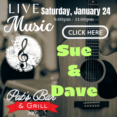 Saturday night live music at Pat’s Bar & Grill featuring Sue and Dave