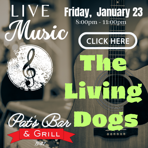 Friday night live music at Pat’s Bar & Grill featuring The Living Dogs