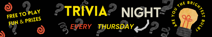 Trivia Thursdays at Pat’s Bar & Grill starting August 31, featuring drink specials, weekly prizes, and fun team trivia every Thursday night.