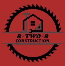 Logo for Vanguard Construction: Yellow house outline with tools, blue and yellow color scheme.