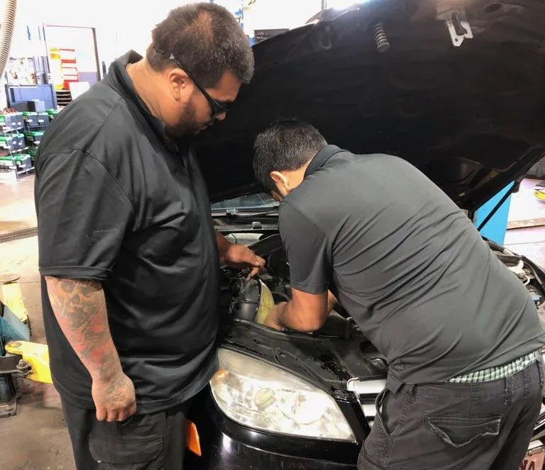 Car Radiator — Two Men Checking Car Engine in Chicago, IL