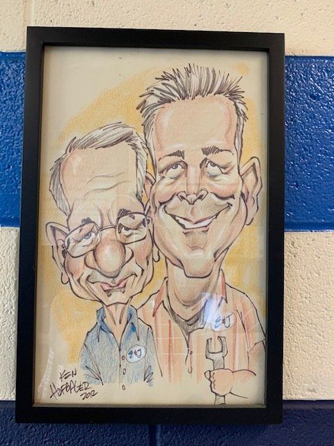 Engine Repair — Auto Mechanics Caricature in Frame in Chicago, IL