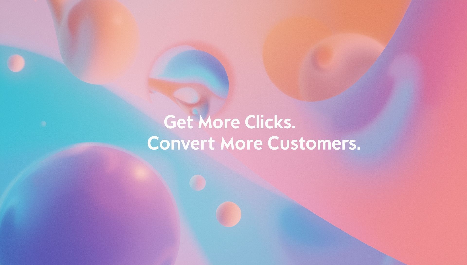 Clean abstract landing page layout with bright gradients, UI blocks, and visual elements