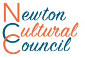 The newton cultural council logo is blue and orange on a white background.